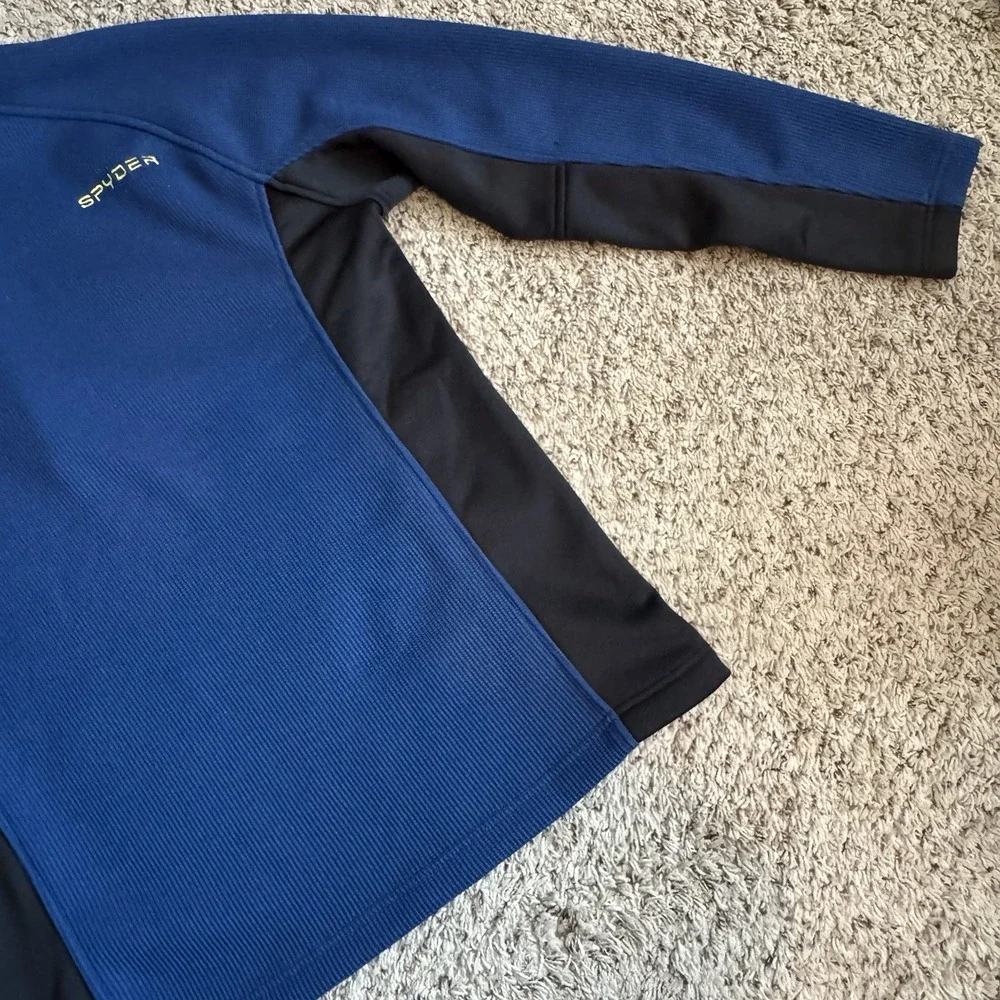 Spyder Men's XL Blue 1/4 Zip Performance Pullover Ski Thermal MidLayer‎